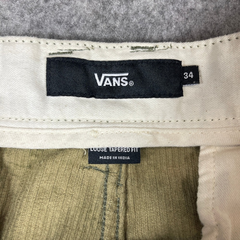 Vans Corduroy Loose Tapered Tie Dye Cargo Pants Mens 34 Olive Green - Picture 12 of 15
